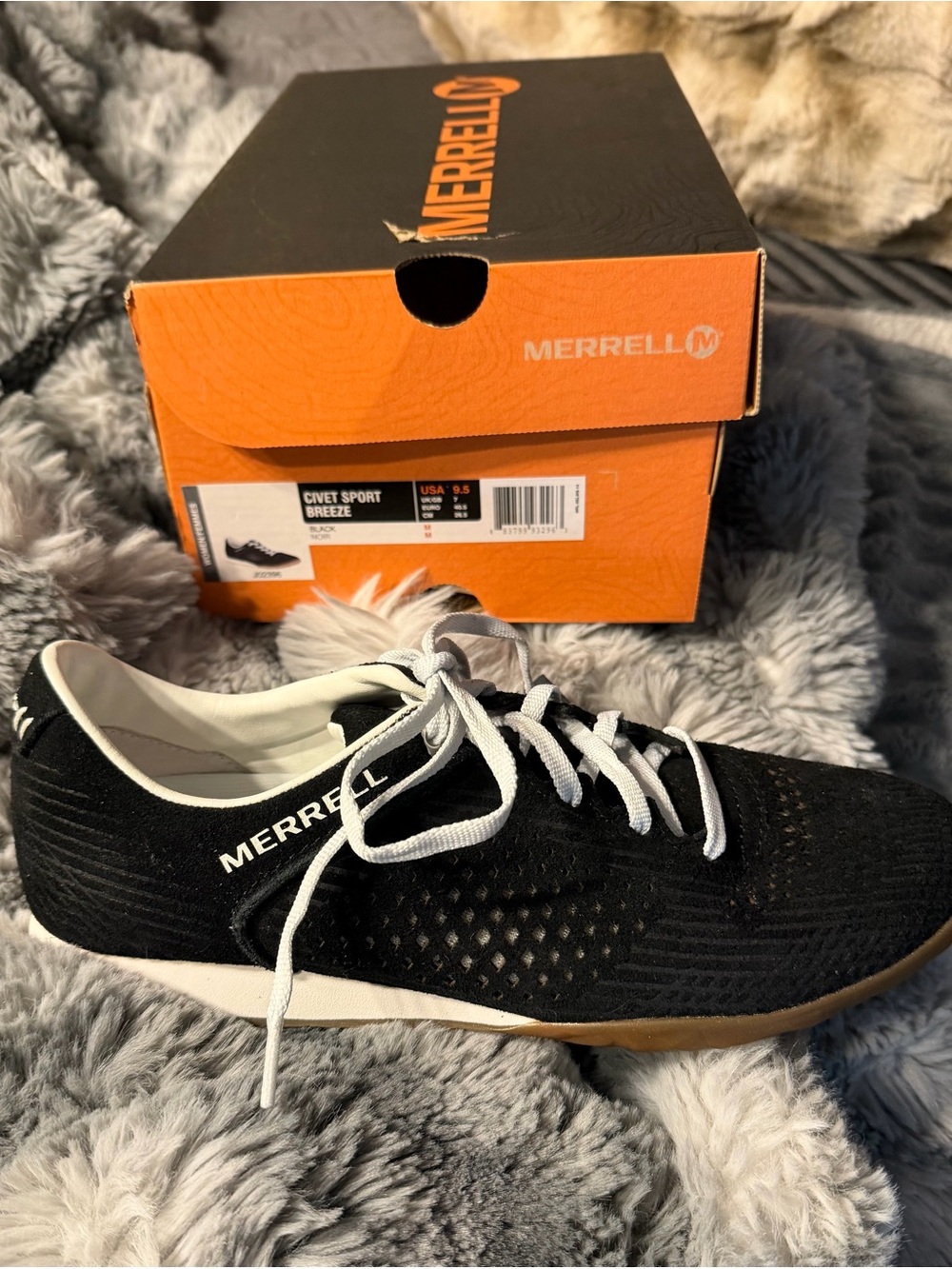 Merrell Civet Sport Breeze Black Suede Sneakers NIB Size 9.5 $55